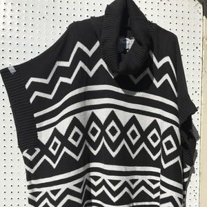 Poncho with Cowl Neck